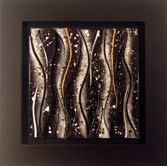 Ash Linear Glass Art Fused Glass Wall Art