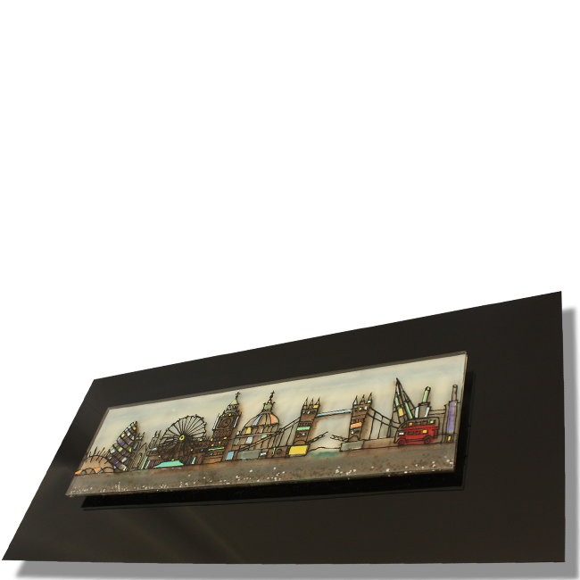 London Linear Glass Art Fused Glass Wall Art