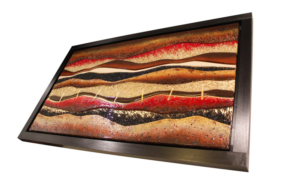 Framed Glass Art Prestige Linear Glass Art Fused Glass Wall Art